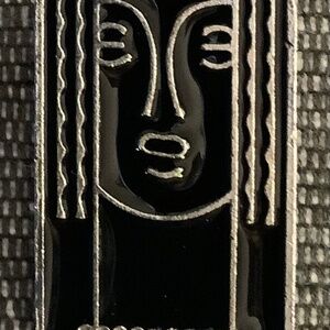 ART DECO STYLE ENAMEL ON PEWTER  necklace or brooche